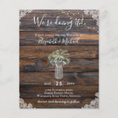 BUDGET Rustige Gypsophila Lights Mason Jars Invite (Voorkant)