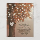 Budget Rustige Herfst Heart Tree Wedding Invitatio (Voorkant)