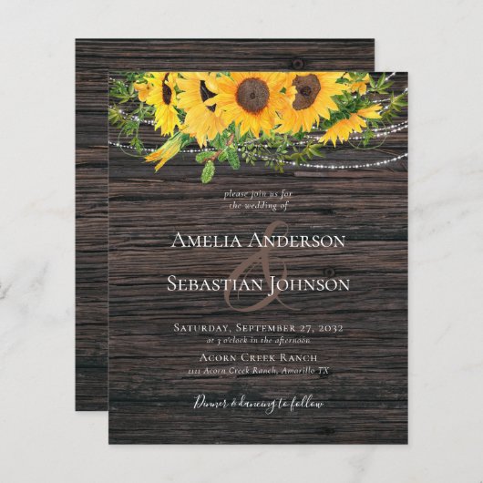 BUDGET Rustige Herfst - Uitnodiging tot weddenscha (Voorkant / Achterkant)