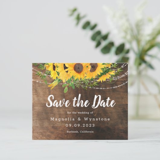 BUDGET Rustige Herfst Zonnebloem Sla de datum op (Staand voorkant)