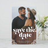 BUDGET Rustige houten kant Foto slaat de datum op (Staand voorkant)