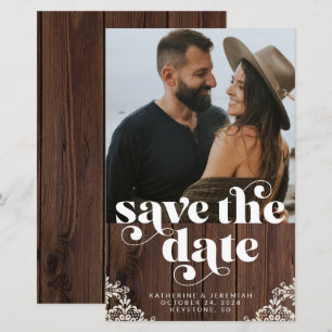 BUDGET Rustige houten kant Foto slaat de datum op