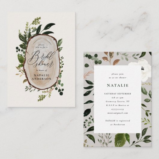 budget Rustige houtslijm in uitnodiging voor het d (Voorkant / Achterkant)