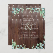 Budget Rustige Lichten Greenery Eucalyptus Invite (Voorkant / Achterkant)
