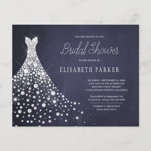 Budget rustige marinebrudal doucheflyer flyer (Voorkant)