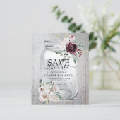 BUDGET Rustige Mason Jar sparen de datum uitnodigi (Staand voorkant)