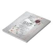 BUDGET Rustige Mason Jar sparen de datum uitnodigi Notitieblok (Linkerzijde)