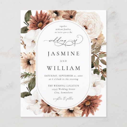 Budget Rustige Neutral Boho Floral Wedding S2 (Voorkant)