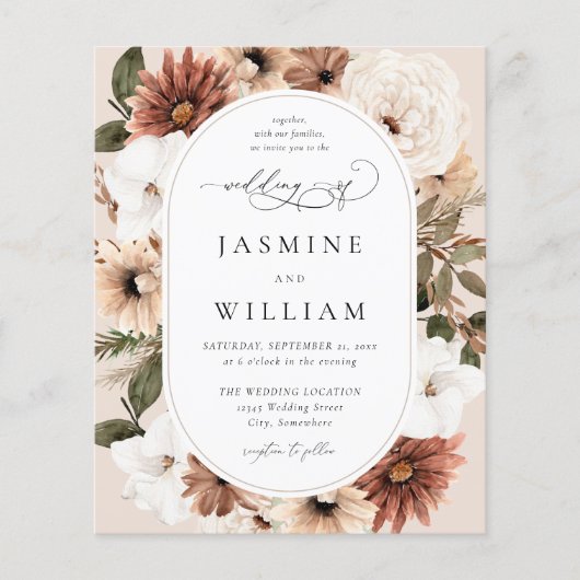 Budget Rustige Neutral Boho Floral Wedding S2 - BG (Voorkant)