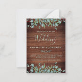 Budget Rustige QR Code Botanical Weduwen Uitnodigi Notitiekaartje (Voorkant)