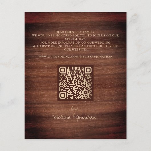 Budget Rustige QR Code Greenery Wedding Uitnodigin (Achterkant)