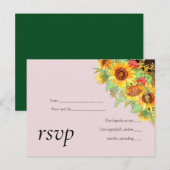 Budget Rustige Summer Sunflower Floral Wedding Uitnodiging Briefkaart (Voorkant / Achterkant)