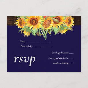 Budget Rustige Summer Sunflower Floral Wedding Uitnodiging Briefkaart