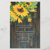 Budget Rustige Sunflower Barn Wedding Invite A9 (Voorkant)