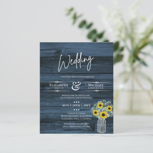 BUDGET Rustige Sunflower Blue Yellow Wedite (Staand voorkant)