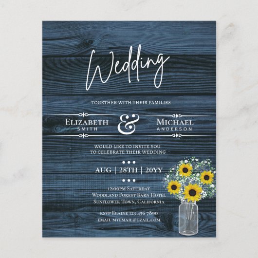 BUDGET Rustige Sunflower Blue Yellow Wedite (Voorkant)