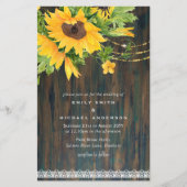 Budget Rustige Sunflower Lights Lace Wedding Inv (Voorkant)
