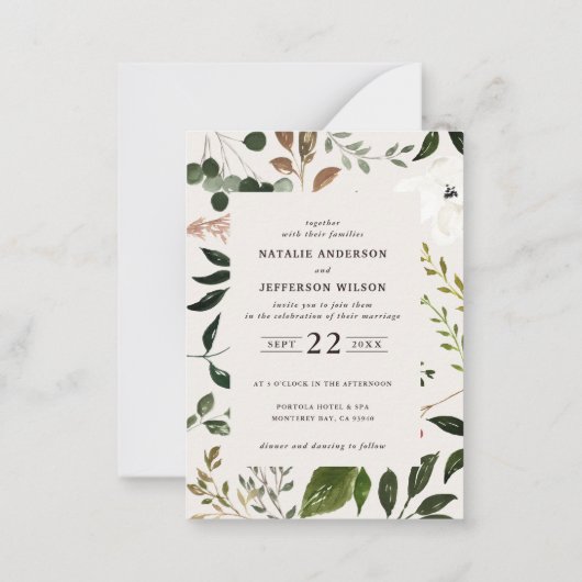 budget Rustige uitnodiging voor het blaadjeshuweli (Achterkant)