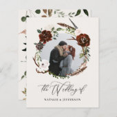 budget Rustige uitnodiging voor het blaadjeshuweli (Voorkant / Achterkant)