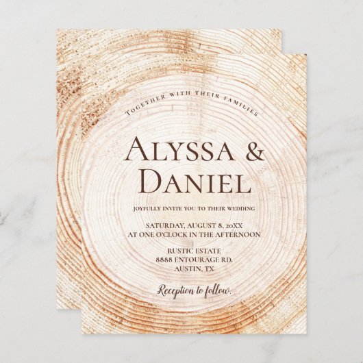 Budget Rustige Wedding Wood - Korting Grain Aangep (Voorkant / Achterkant)