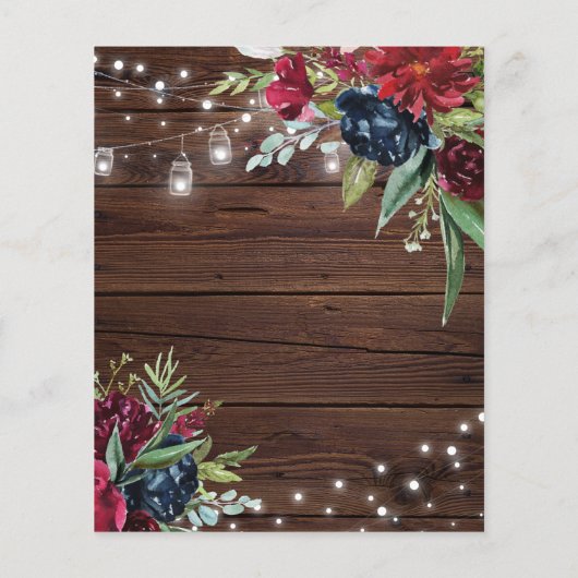 Budget Rustige Wood Floral Light Wedding Invitatio (Achterkant)