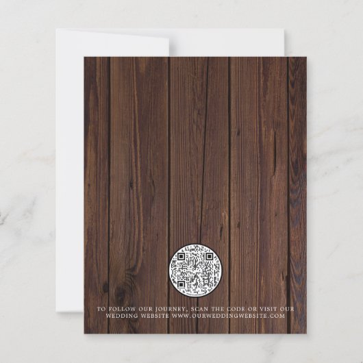 Budget Rustige Wood Lace Lights Wedding QR Code (Achterkant)