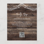 Budget Rustige Wood QR Code RSVP Wedding Invitatio (Achterkant)