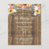 Budget Rustige Wood Sunflower & Lights Wedding (Voorkant)