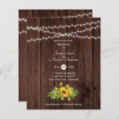 Budget Rustige Wood Sunflower Wedding (Voorkant / Achterkant)