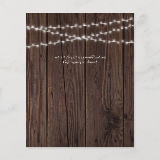 Budget Rustige Wood Sunflower Wedding (Achterkant)