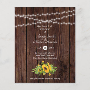 Budget Rustige Wood Sunflower Wedding