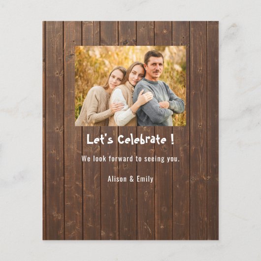 BUDGET Rustige Wood Vaderdag Uitnodiging (Achterkant)