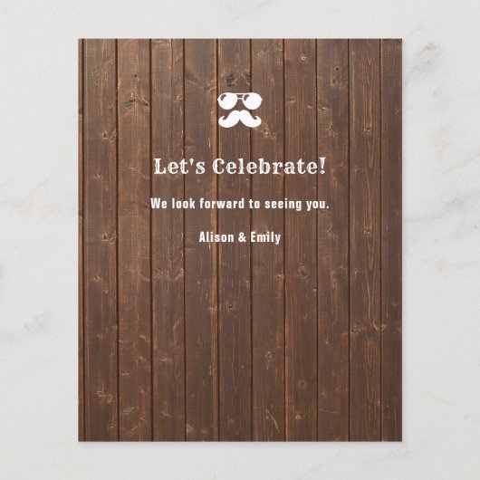 BUDGET Rustige Wood Vaderdag Uitnodiging (Achterkant)