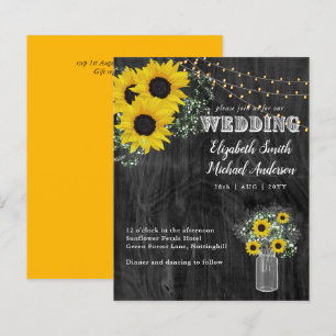 BUDGET Rustige zonnebloem BabysBreath Wedding Invi