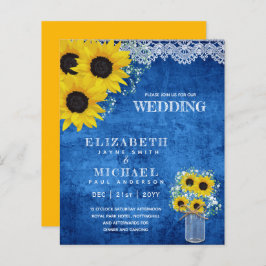 BUDGET Rustige zonnebloem BabysBreath Wedding Invi