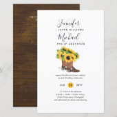 BUDGET Rustige zonnebloem Cowboy Boots Wedding Inv (Voorkant / Achterkant)