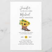 BUDGET Rustige zonnebloem Cowboy Boots Wedding Inv (Voorkant)