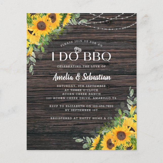 BUDGET Rustige zonnebloem Eucalyptus I Do BBQ Invi (Voorkant)