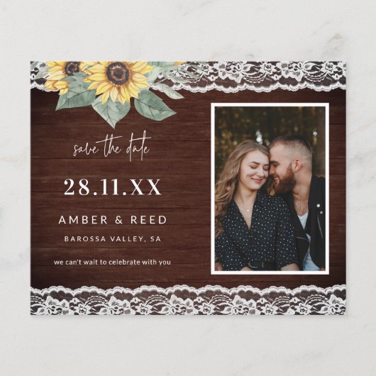 Budget Rustige zonnebloem & Lace Foto bespaart dat Flyer (Voorkant)