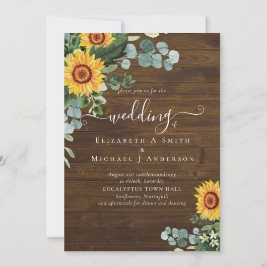 BUDGET Rustige zonnebloemen Eucalyptus Leaves Wedd (Voorkant)