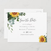 BUDGET Rustige zonnebloemen Eucalyptus Leaves Wedd Briefkaart (Voorkant / Achterkant)