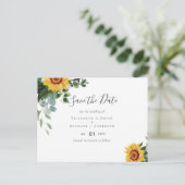 BUDGET Rustige zonnebloemen Eucalyptus Leaves Wedd Briefkaart (Staand voorkant)