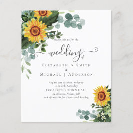 BUDGET Rustige zonnebloemen Eucalyptus Leaves Wedd Flyer
