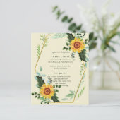 BUDGET Rustige zonnebloemen Greenery Leaves Weddin (Staand voorkant)