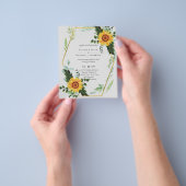 BUDGET Rustige zonnebloemen Greenery Leaves Weddin Flyer (Hand)