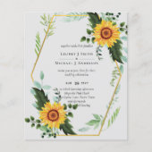 BUDGET Rustige zonnebloemen Greenery Leaves Weddin Flyer (Voorkant)