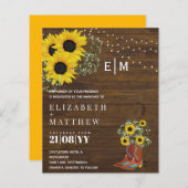 BUDGET Rustige zonnebloemen Gypsophila Wedding Inv (Voorkant / Achterkant)