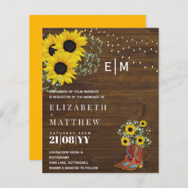 BUDGET Rustige zonnebloemen Gypsophila Wedding Inv