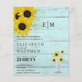 BUDGET Rustige zonnebloemen Gypsophila Wedding Inv (Voorkant)