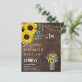 BUDGET Rustige zonnebloemen Gypsophila Wedding Inv (Staand voorkant)